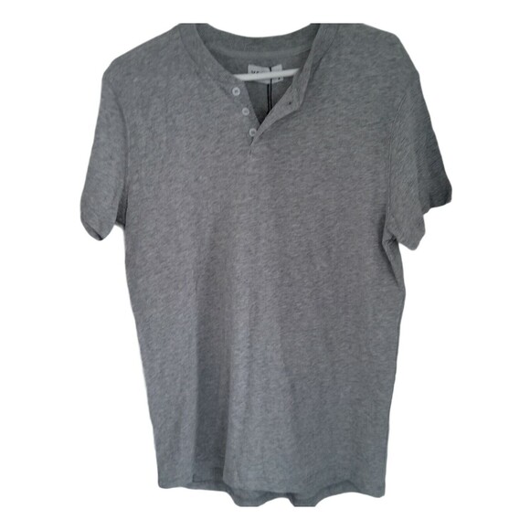 Vestige Men's Henley T-Shirt Size Small Gray Short Sleeve V Neck Solid Basic - Picture 1 of 8
